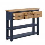 Splash of Blue - Large Console Table - Low Bookcase